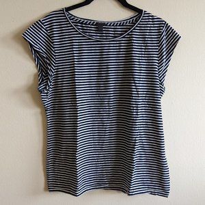JCrew striped cap sleeve tee